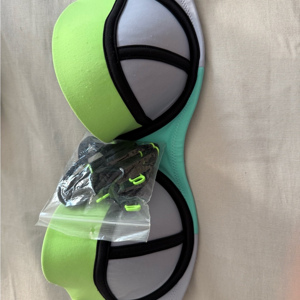 Victoria's Secret Neon Green and Gray Bikini Top